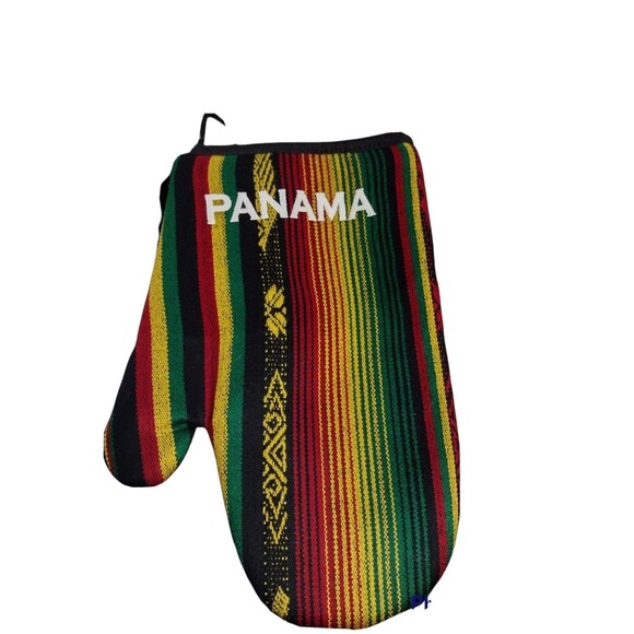 Panama Pot Holder Oven Mitt Heat Resistant Glove Vacation Travel Destination - Picture 1 of 3